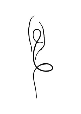 Line Art of Yoga Pose