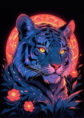 Neon Tiger Portrait