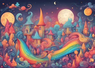 Magic World With Rainbow
