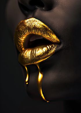 Shimmering Gold Lips