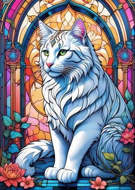 Cat Stained Glass