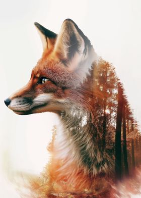Fox Double Exposure Nature