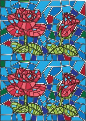 Rose flower Stained glass 