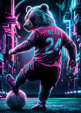 Bear playing football