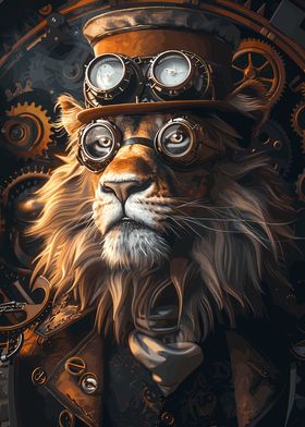 Steampunk Lion Animal