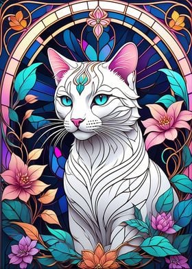 Cat Stained Glass