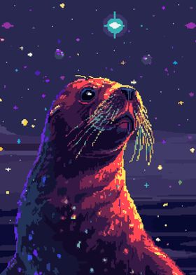 Retro Seal Pixel Art