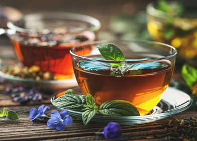 Black tea with flowers