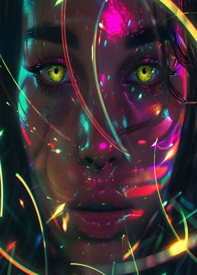 Futuristic portraits glow 