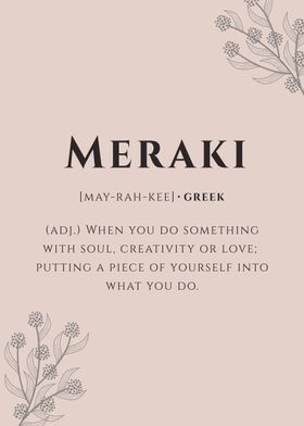 Inspirational Words Meraki