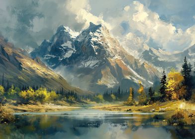 Mountain Lake Landscape