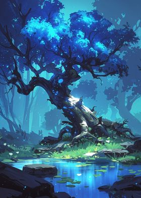 Blue Magical Tree