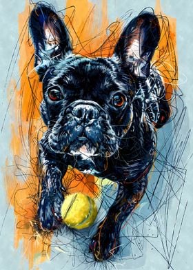 French Bulldog Tennis Ball