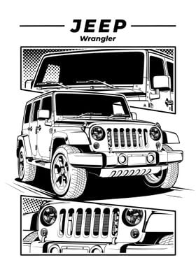 Jeep Wrangler Black White