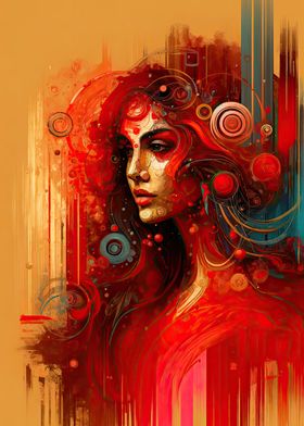 Abstract Red Beauty Art