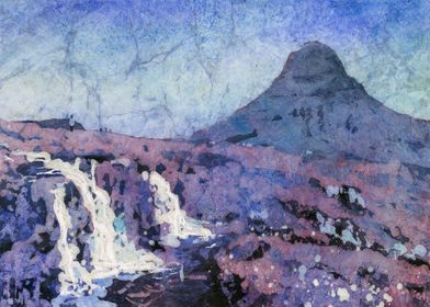 Iceland waterfall artwork