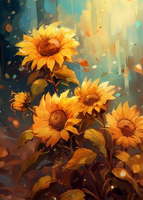 Sunflowers painted