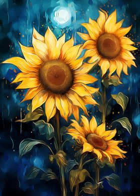 Sunflowers painted