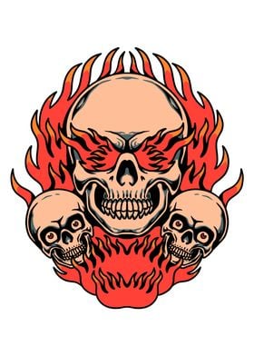 flaming skulls