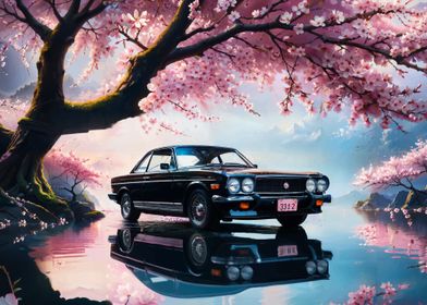 Classic Car and Sakura 