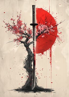 Sakura Katana Red Sun 