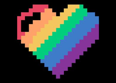Rainbow Pixel Heart Game