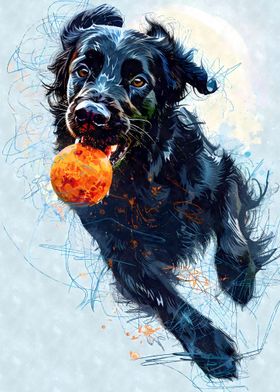 Flat Coated Retriever Ball