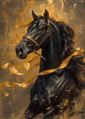 Majestic Black Stallion