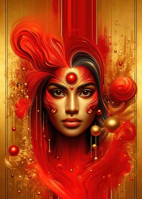 Red Abstract Beauty Art