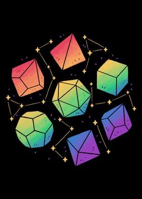 Rainbow Galaxy DND Dice