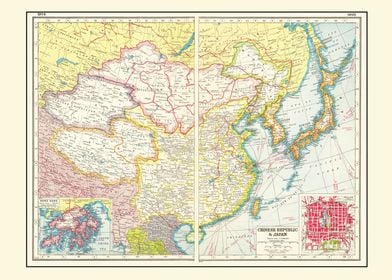 Map of China and Japan