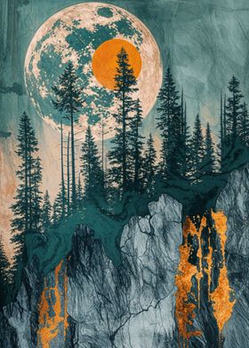 Golden Forest at Moonlight