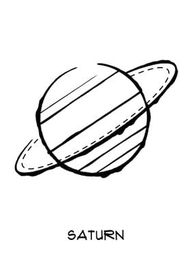 Saturn Line Art