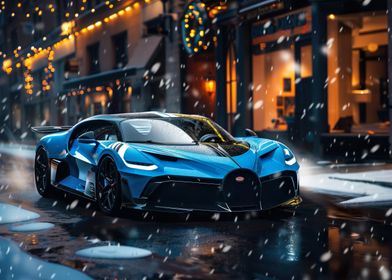 Bugatti Divo car in winter