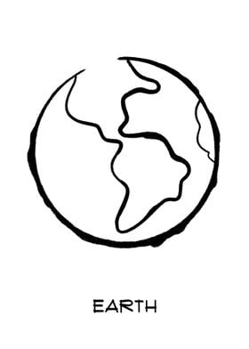 Earth Line Art