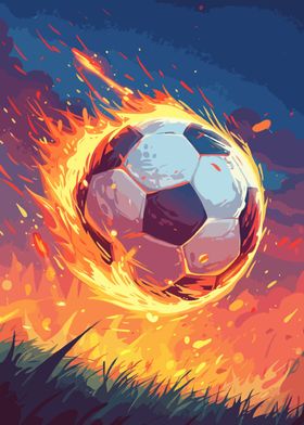 Flaming Soccer Football