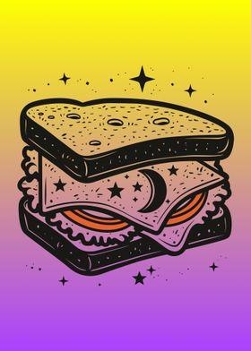 Sandwich With Stars Moon