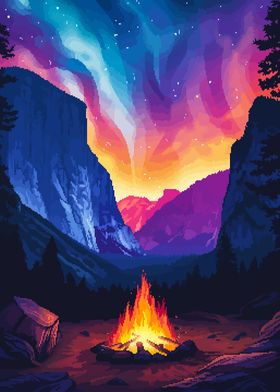 Yosemite Camp Pixel Art