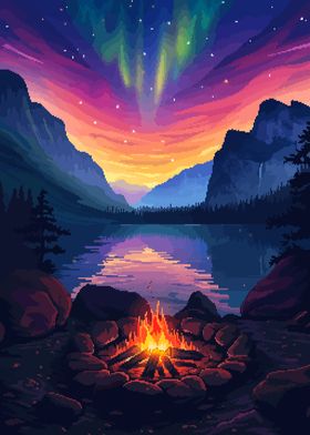 Yosemite Nature Pixel Art