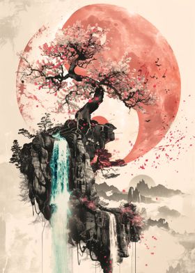 Sakura Watrefall Yin Yang