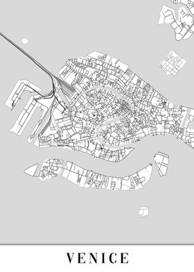 Venice White Map