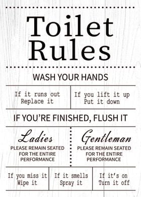 Toilet Rules Funny WC