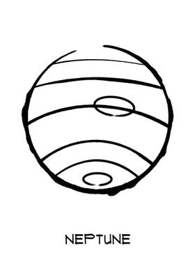 Planet Neptune Line Art