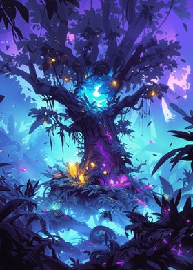 Blue Magical Tree
