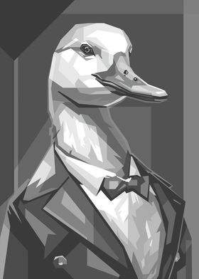 Duck Man Gray Art