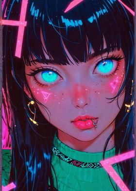 Neon Anime Girl