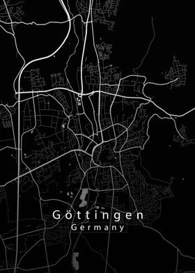 Goettingen City Map black