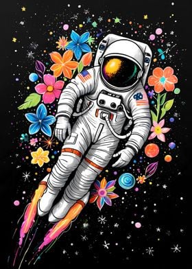 Astronaut Flower Space
