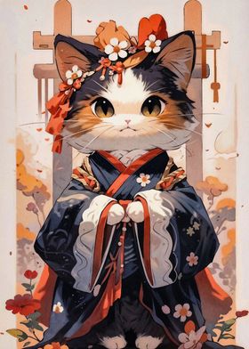 Japanese Cat Kimono