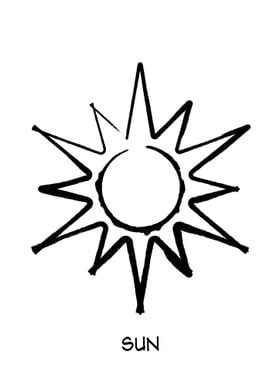 Planet Sun Line Art